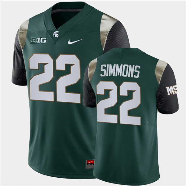 Mens Michigan State Spartans #22 Jordon Simmons Nike Green Retro Football Limited Jersey