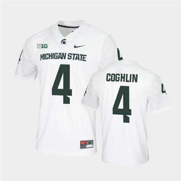 Mens Michigan State Spartans #4 Matt Coghlin Nike White College Game Football Jersey