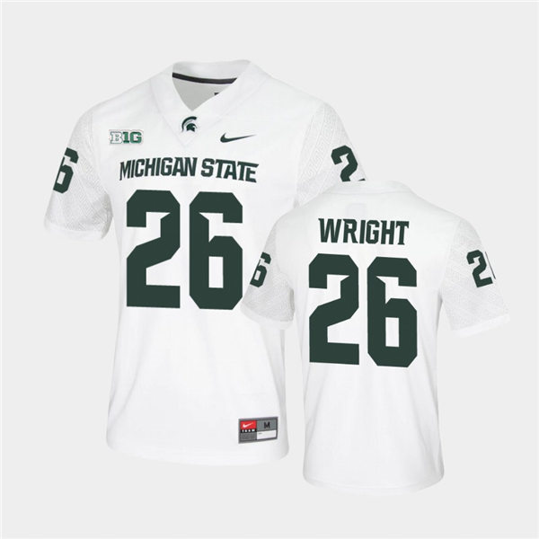 Mens Michigan State Spartans #26 Brandon Wright Nike White College Game Football Jersey