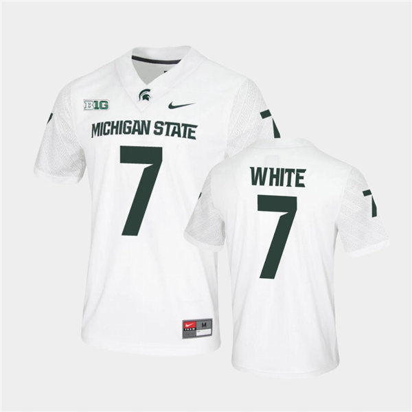 Mens Michigan State Spartans #7 Ricky White Nike White College Game Football Jersey