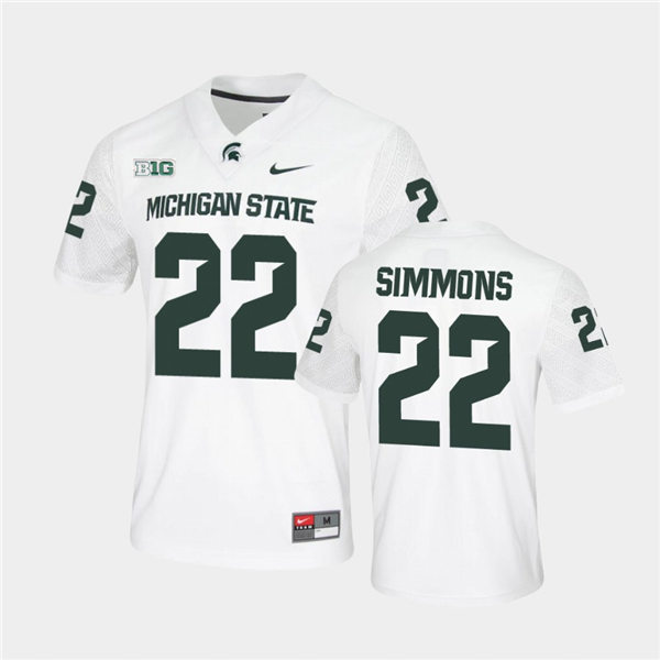 Mens Michigan State Spartans #22 Jordon Simmons Nike White College Game Football Jersey
