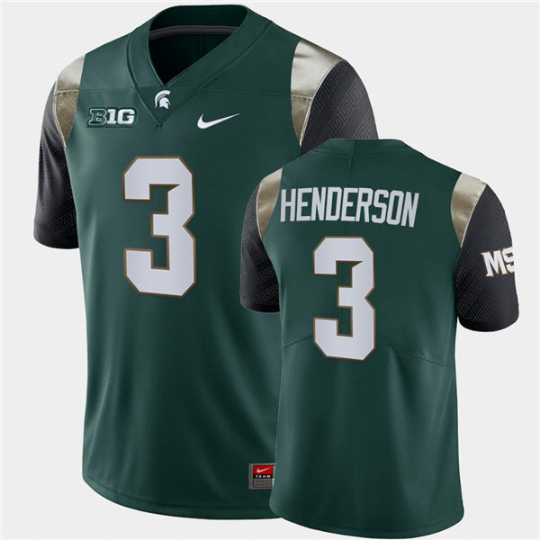Mens Michigan State Spartans #3 Xavier Henderson Nike Green Retro Football Limited Jersey