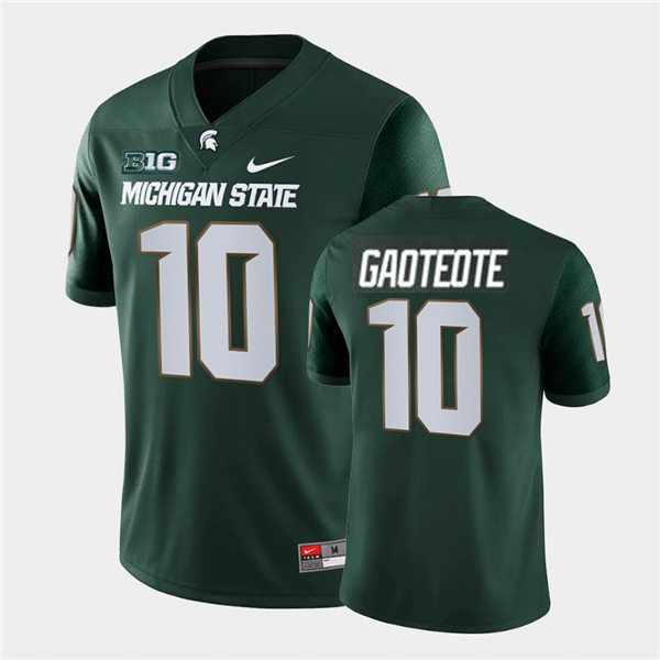 Mens Michigan State Spartans #10 Ma'a Gaoteote Nike Green College Game Football Jersey