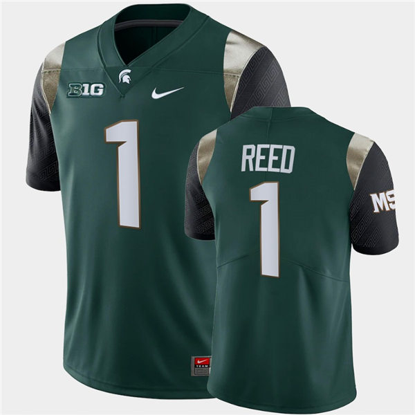 Mens Michigan State Spartans #1 Jayden Reed Nike Green Retro Football Limited Jersey