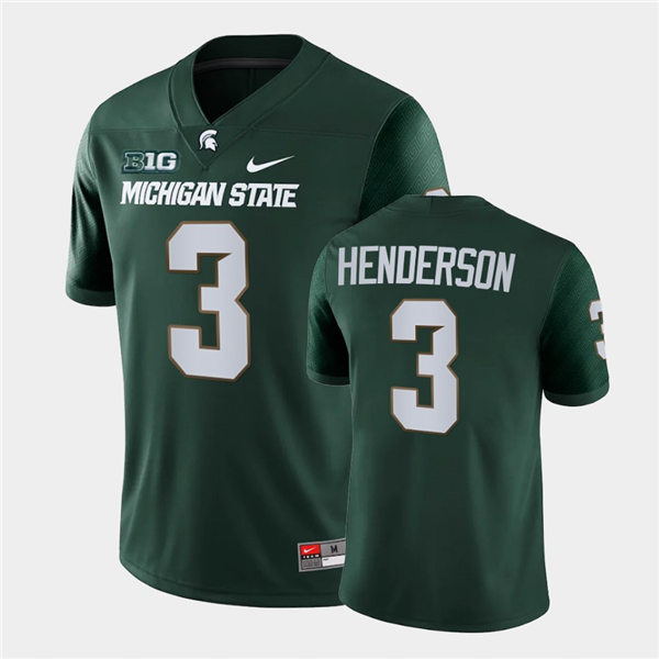 Mens Michigan State Spartans #3 Xavier Henderson Nike Green College Game Football Jersey
