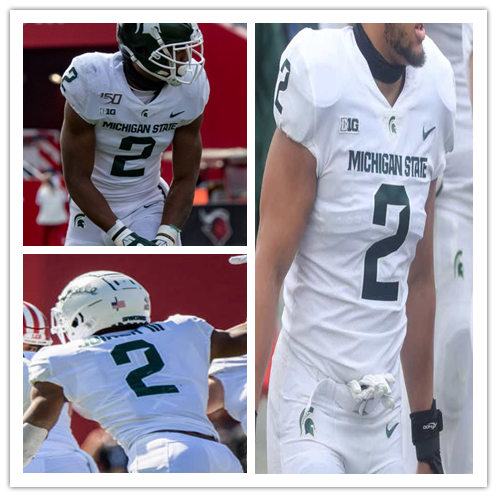 Mens Michigan State Spartans #2 Harold Joiner III Nike White College Game Football Jersey