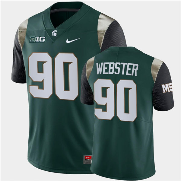 Mens Michigan State Spartans #90 George Webster Nike Green Retro Football Limited Jersey