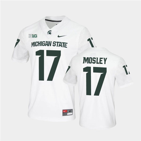 Mens Michigan State Spartans #17 Tre Mosley Nike White College Game Football Jersey