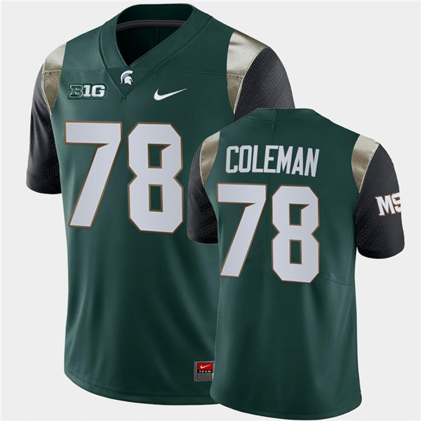 Mens Michigan State Spartans #78 Don Coleman Nike Green Retro Football Limited Jersey