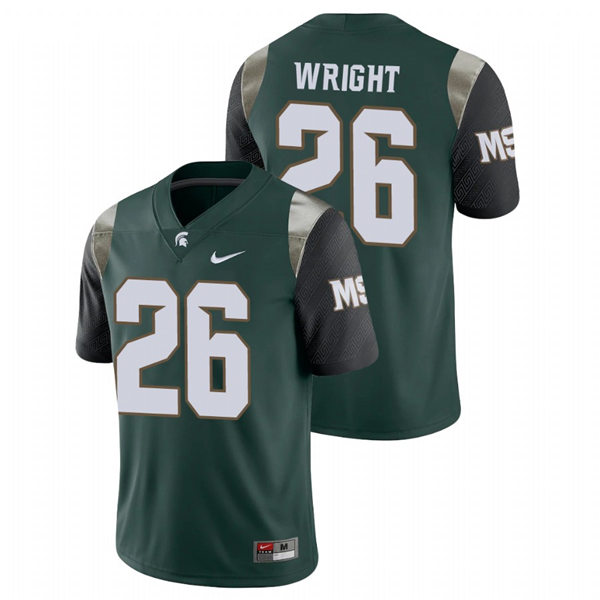 Mens Michigan State Spartans #26 Brandon Wright Nike Green Retro Football Limited Jersey