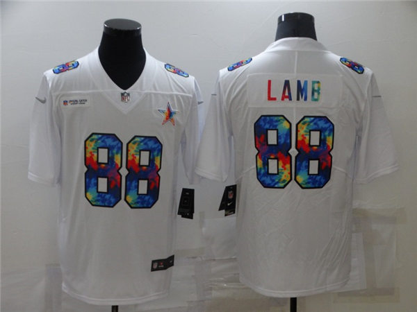 Mens Dallas Cowboys #88 CeeDee Lamb Nike White Holographic Edition Jersey