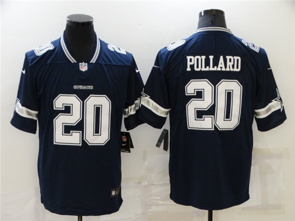 Mens Dallas Cowboys #20 Tony Pollard Nike Navy Alternate Vapor Limited Jersey