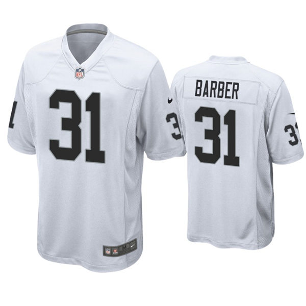 Mens Las Vegas Raiders #31 Peyton Barber Nike White Vapor Limited Jersey  