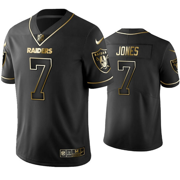 Mens Las Vegas Raiders #7 Zay Jones Nike Black Golden Edition Vapor Limited Jersey