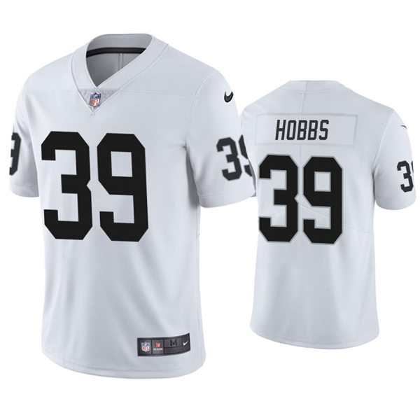 Mens Las Vegas Raiders #39 Nate Hobbs Nike White Vapor Limited Jersey  