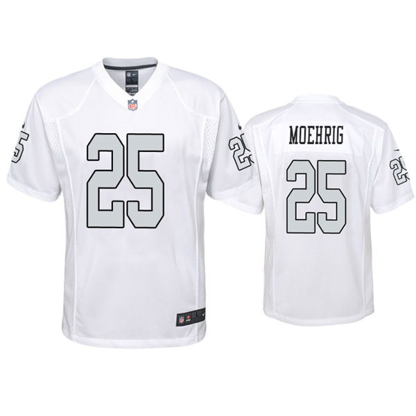 Youth Las Vegas Raiders #25 Trevon Moehrig Nike White Color Rush Jersey