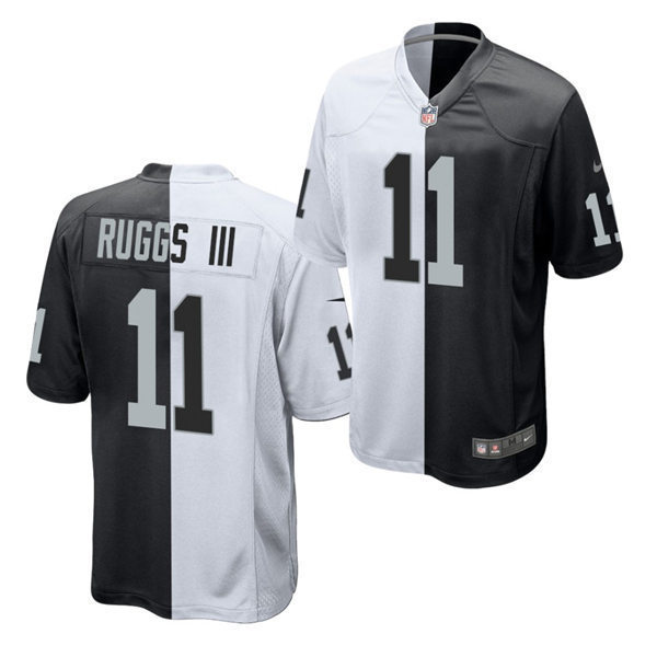Mens Las Vegas Raiders #11 Henry Ruggs III Black White Split Two Tone Game Jersey