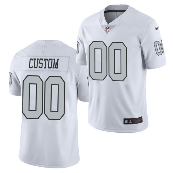 Womens Las Vegas Raiders Custom Nike White Color Rush Limted Jersey