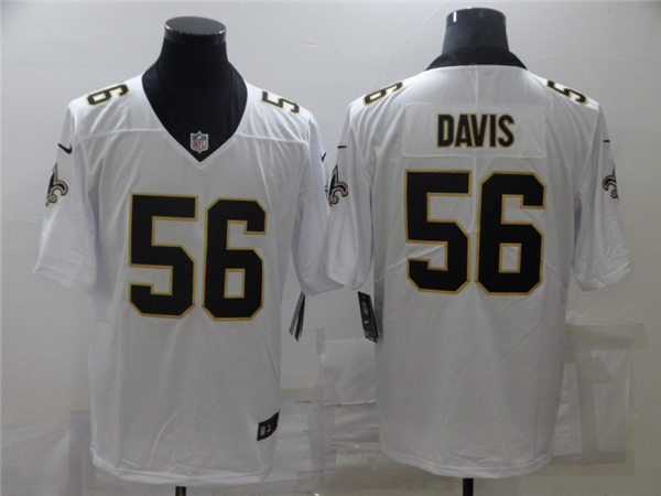 Mens New Orleans Saints #56 Demario Davis Nike White Vapor Untouchable Limited Jersey