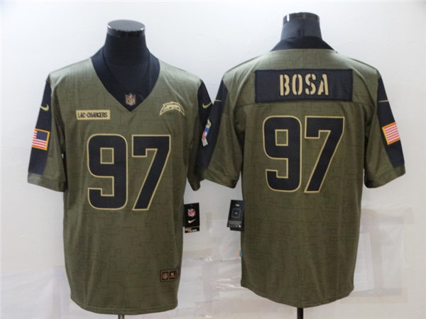 Mens Los Angeles Chargers #97 Joey Bosa Nike Olive 2021 Salute To Service Limited Jersey