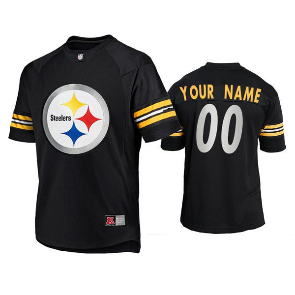 Mens Pittsburgh Steelers Custom Nike 2021 Black Team Logo Icon Jersey