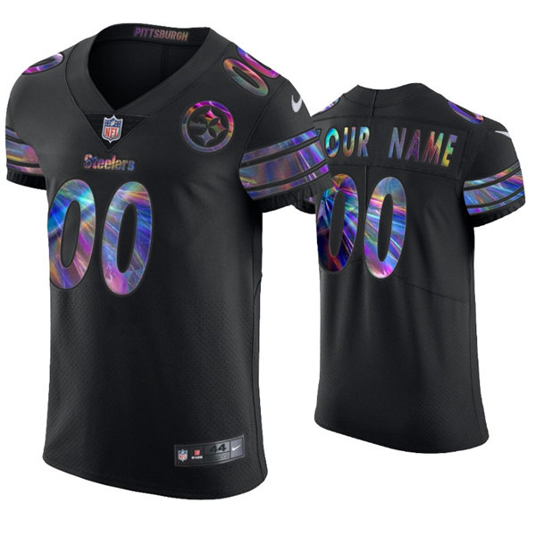 Mens Pittsburgh Steelers Custom Nike Black Holographic Edition Jersey