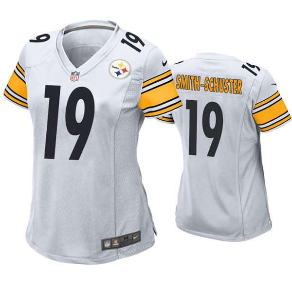 Womens Pittsburgh Steelers #19 JuJu Smith-Schuster Nike White Limited Jersey