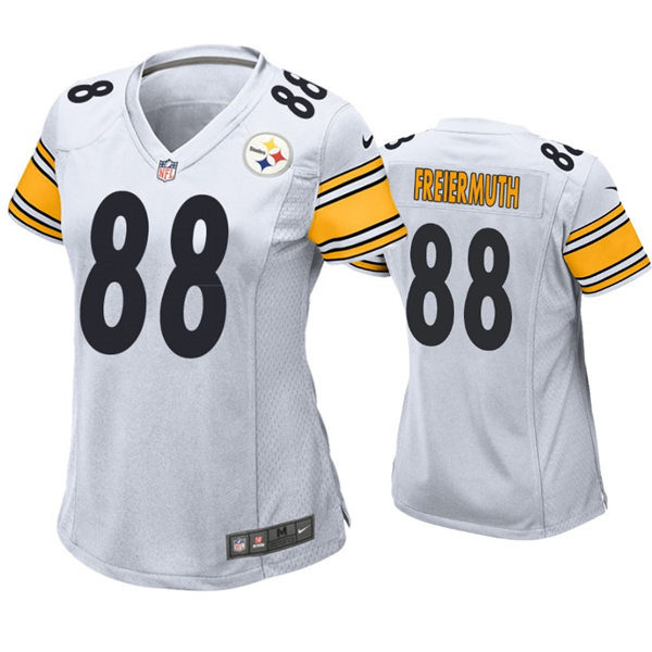 Womens Pittsburgh Steelers #88 Pat Freiermuth Nike White Limited Jersey