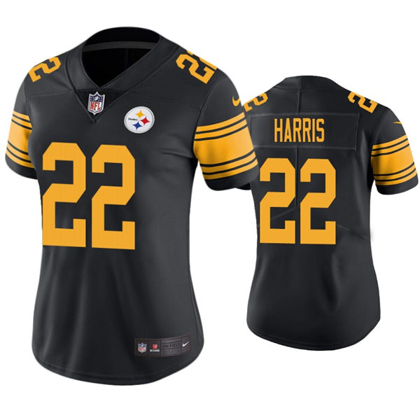 Womens Pittsburgh Steelers #22 Najee Harris Nike Black Color Rush Limited Jersey