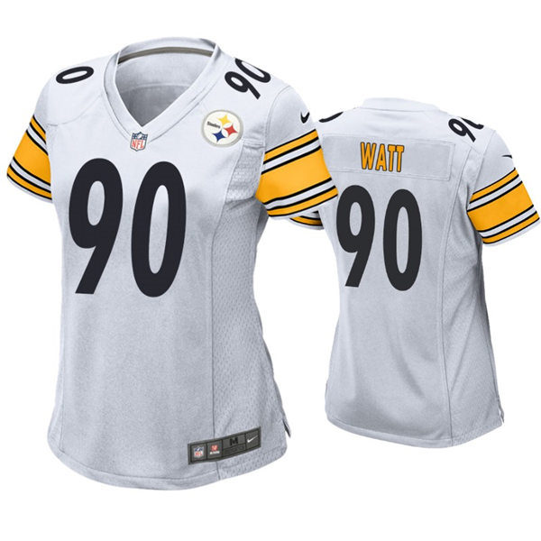 Womens Pittsburgh Steelers #90 T.J. Watt Nike White Limited Jersey