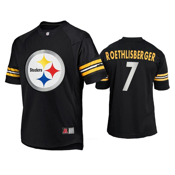 Mens Pittsburgh Steelers #7 Ben Roethlisberger Nike 2021 Black Team Logo Icon Jersey