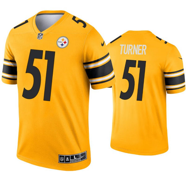Mens Pittsburgh Steelers #51 Trai Turner Nike Gold Inverted Vapor Limited Jersey