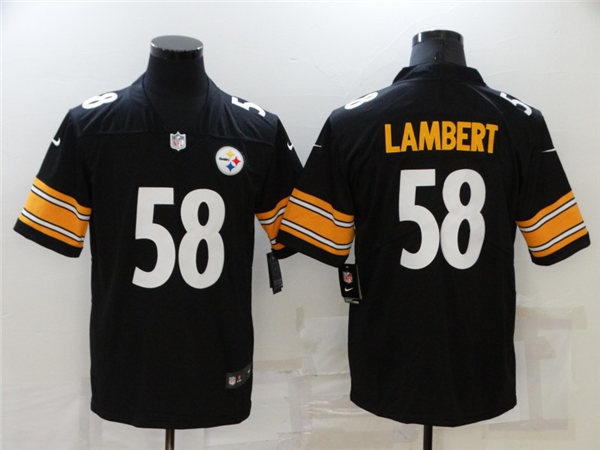 Mens Pittsburgh Steelers Retired Player #58 Jack Lambert Nike Black Vapor Limited Jersey