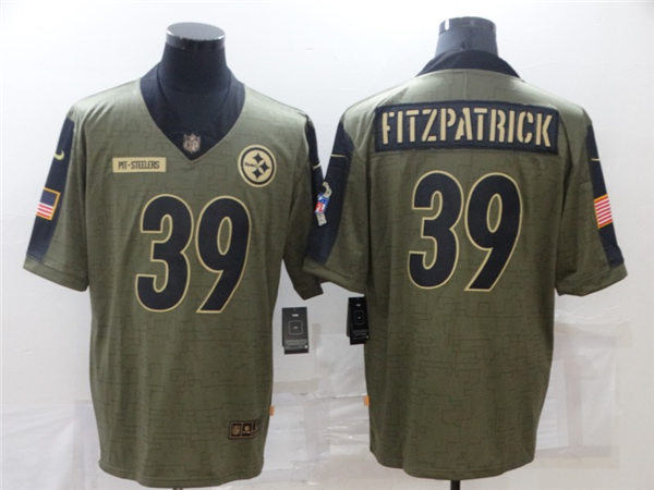 Mens Pittsburgh Steelers #39 Minkah Fitzpatrick Nike Olive 2021 Salute To Service Limited Jersey