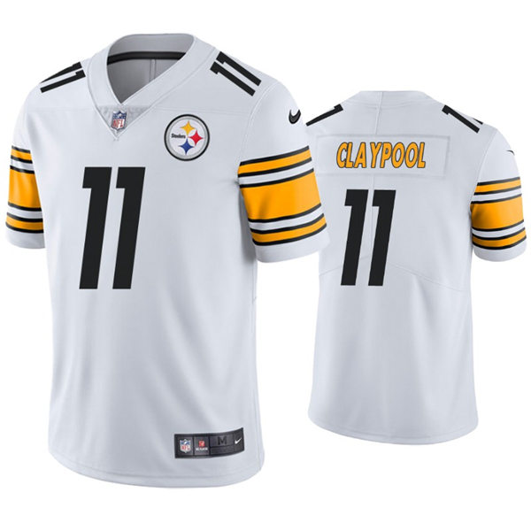 Mens Pittsburgh Steelers #11 Chase Claypool Nike White Vapor Limited Jersey