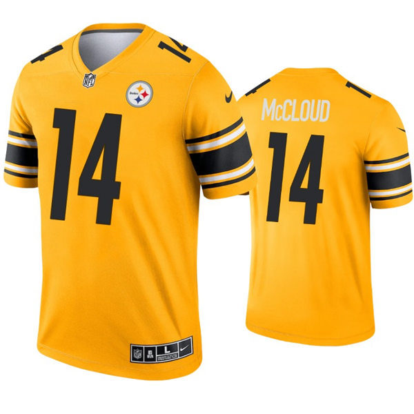 Mens Pittsburgh Steelers #14 Ray-Ray McCloud Nike Gold Inverted Legend Jersey