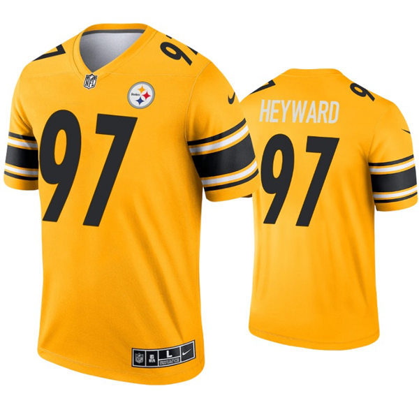 Mens Pittsburgh Steelers #97 Cameron Heyward Nike Gold Inverted Vapor Limited Jersey