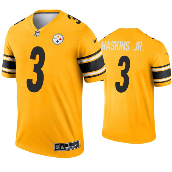 Mens Pittsburgh Steelers #3 Dwayne Haskins Nike Gold Inverted Vapor Limited Jersey