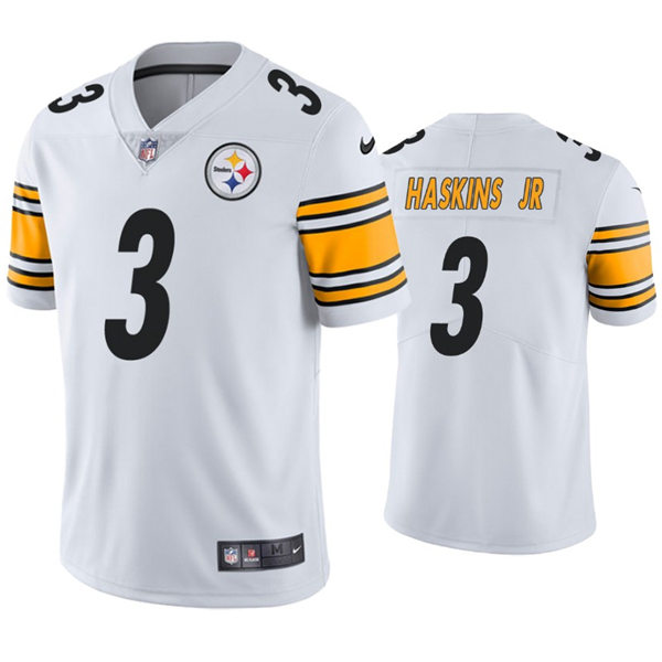 Mens Pittsburgh Steelers #3 Dwayne Haskins Nike White Vapor Limited Jersey