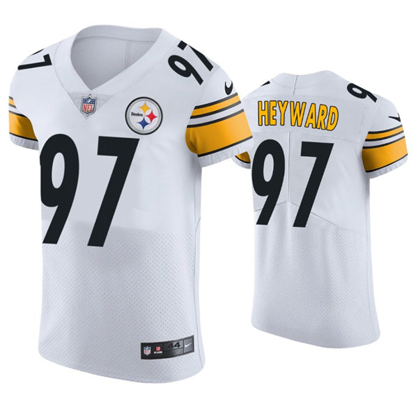 Mens Pittsburgh Steelers #97 Cameron Heyward Nike White Vapor Limited Jersey