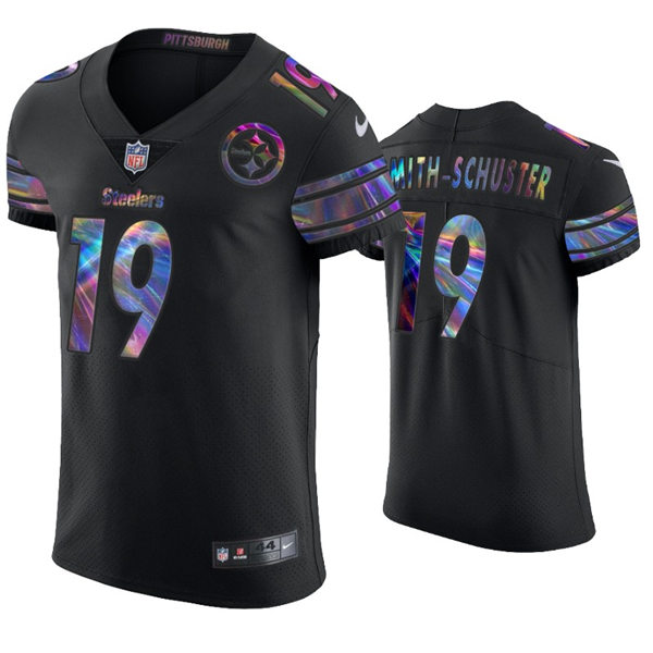 Mens Pittsburgh Steelers #19 JuJu Smith-Schuster Nike Black Holographic Edition Jersey 