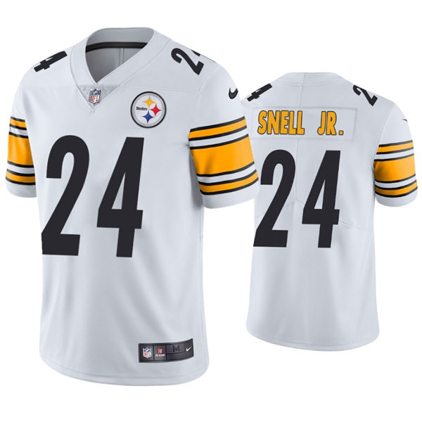 Mens Pittsburgh Steelers #24 Benny Snell Jr Nike White Vapor Limited Jersey