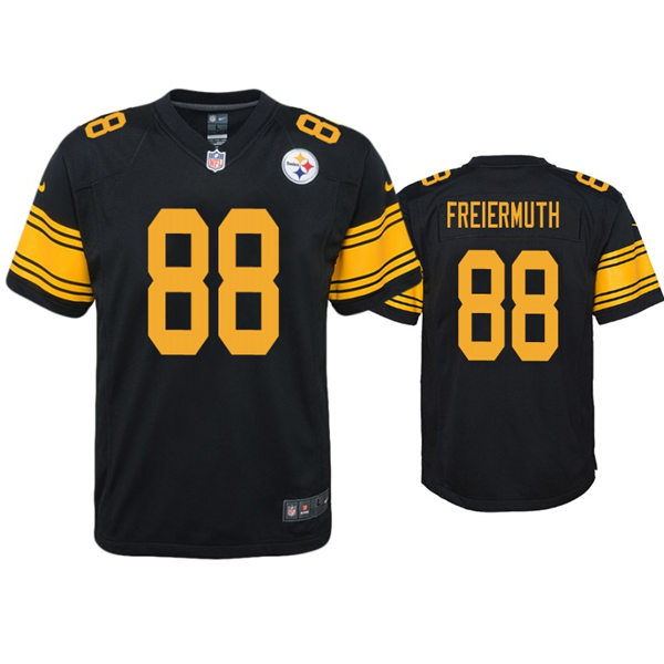 Youth Pittsburgh Steelers #88 Pat Freiermuth Nike Black Color Rush Limited Jersey
