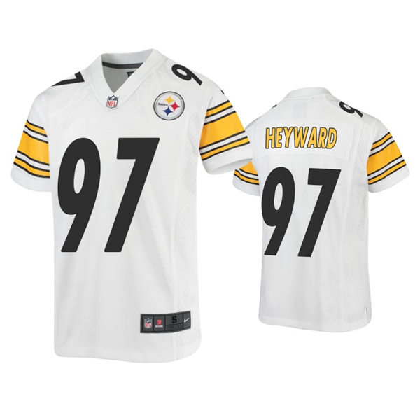 Youth Pittsburgh Steelers #97 Cameron Heyward Nike White Limited Jersey