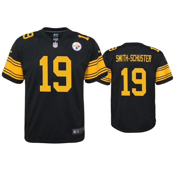 Youth Pittsburgh Steelers #19 JuJu Smith-Schuster Nike Black Color Rush Limited Jersey