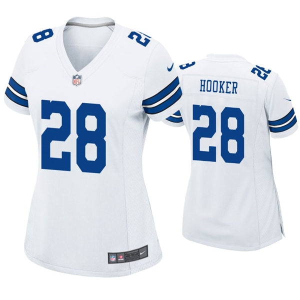 Womens Dallas Cowboys #28 Malik Hooker Nike White Limited Jersey