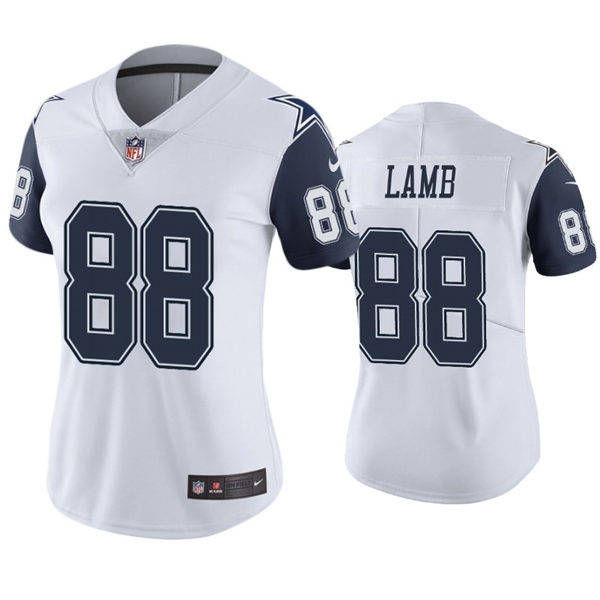 Womens Dallas Cowboys #88 CeeDee Lamb Nike White Color Rush Limited Jersey