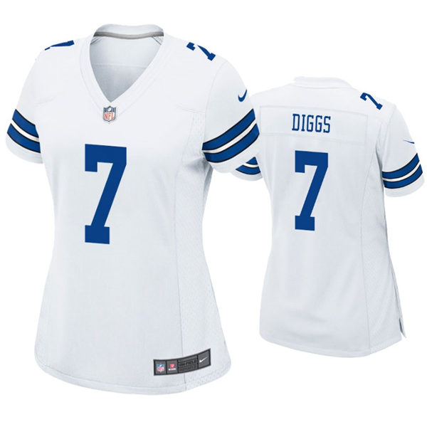 Womens Dallas Cowboys #7 Trevon Diggs Nike White Limited Jersey