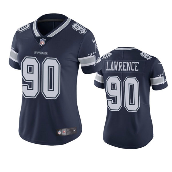 Womens Dallas Cowboys #90 DeMarcus Lawrence Nike Navy Team Color Limited Jersey