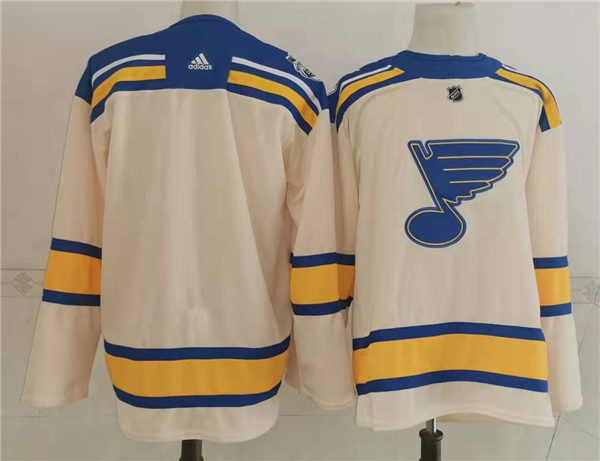 Mens St. Louis Blues Blank adidas Cream 2022 Winter Classic Edition Team Jersey